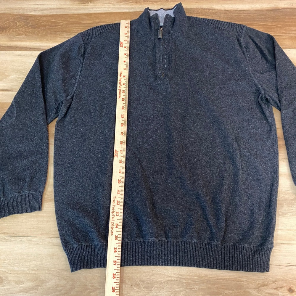 Nat Nast Luxury Originals Sweater Mens XL Charcoal Gray Cotton Cashmere 1/4 Zip - Picture 5 of 9